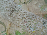 BEAUTIFUL Antique FRENCH Fine Lace Trim,Flounce,Intricate Pattern For Bridal Dress,Dolls,Flapper Dress,Heirloom Sewing,Antique Lace Textiles