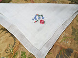 LOVELY Vintage Petit Point Handkerchief,Embroidered ANN Hanky, Fine Workmanship,Wedding Bridal,Something Blue,Collectible Vintage Hankies