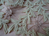 BEAUTIFUL Large Lace Applique,Victorian Edwardian Fashions,Antique Lace,Wedding Gown,Decorative Lace,Embellishment Lace,Collectible Lace