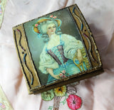 BEAUTIFUL French Antique Box,Jewelry Box,Trinket Box,Document Box,Vanity Display,Lovely Lady,French Chateau Decor,Charming Collectible Boxes