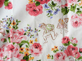 BEAUTIFUL Vintage Textile,Ballerina,Teddy Bears,Roses Fabric,Decorative 50s Shabby Chic Fabric,Cottage Decor, Collectible Vintage Textiles