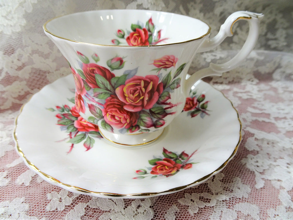 LOVELY Vintage Tea Cup and Saucer Centennial Rose Royal Albert English Bone China Bridal Luncheons Showers,Hostess Gift,Weddings,Tea Parties