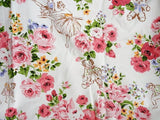 BEAUTIFUL Vintage Textile,Ballerina,Teddy Bears,Roses Fabric,Decorative 50s Shabby Chic Fabric,Cottage Decor, Collectible Vintage Textiles