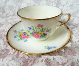 LOVELY Colclough Fine English Bone China Teacup and Saucer,Beautiful Colorful Flowers,Lush Gold Trim,Collectible Vintage Teacups