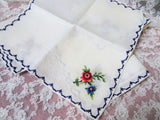 LOVELY Vintage Napkins, Hand Embroidery,Roses,Luncheon Napkins,Tea Time Napkins Set of 4 French Cottage Farmhouse Decor ,Collectible Linens