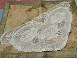 CHARMING Antique French Country Farmhouse Shelf Mantle Trim Roses Doily, Valence,Chemine Pelmet, Fireplace Trim,Vintage Lace, Cottage Decor
