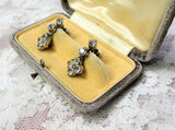 GLAMOROUS Art Deco Earrings, Brilliant Paste Drop Earrings,Rhinestone Earrings,Dangle Flapper Earrings,Bridal,Collectible Vintage Jewelry