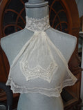 GORGEOUS Victorian French Netted Lace Collar,High Neck,Large Wide Tulle Bib Front,Lace Jabot,4 different laces,Dramatic Under Suit