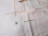 GORGEOUS Vintage Italian Linen Tablecloth and Napkins Set, Never Used PINK Linen, Bridal Shower Wedding Housewarming,Collectible Linens
