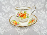 ANTIQUE Royal Albert English Bone China Teacup and Saucer,Hand Painted Flowers,1920s Cup and Saucer,Collectible Vintage Teacups