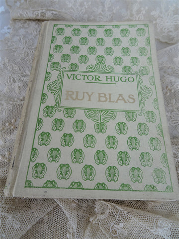 BEAUTIFUL French Vintage Book, Victor Hugo Ruy Blas, Cloth Cover French Book, 1930s, Decorative Book, French Decor,Vintage Collectable Books