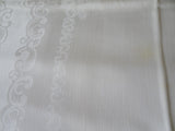 VINTAGE Damask Linen Tablecloth 100 by 62 inch Damask Flowers and Scrolls Pattern,Wedding Gift,Collectible Vintage Linens
