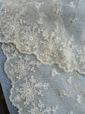 BEAUTIFUL Antique FRENCH Lace,Fine Netted Lace Trim,Flounce,Bridal Dress,Dolls,Heirloom Sewing,Antique Textiles,Collectible Vintage Lace
