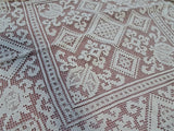 GORGEOUS Vintage Hand Made Lace Table Coth,Table Topper,Tea Tablecloth, Darned Lace,Hand Knotted Lace,French Farmhouse ,Vintage Linens