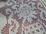 GORGEOUS Vintage Hand Made Lace Table Coth,Table Topper,Tea Tablecloth, Darned Lace,Hand Knotted Lace,French Farmhouse ,Vintage Linens