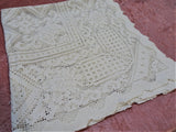 GORGEOUS Vintage Hand Made Lace Table Coth,Table Topper,Tea Tablecloth, Darned Lace,Hand Knotted Lace,French Farmhouse ,Vintage Linens