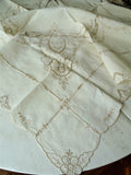GORGEOUS Vintage MADEIRA Fancy Embroidered Lace Tablecloth, Stunning Hand Work , Fine Dining Tea Table Linens, Luxury Vintage  Linens