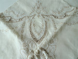GORGEOUS Vintage MADEIRA Fancy Embroidered Lace Tablecloth, Stunning Hand Work , Fine Dining Tea Table Linens, Luxury Vintage  Linens
