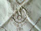 GORGEOUS Vintage MADEIRA Fancy Embroidered Lace Tablecloth, Stunning Hand Work , Fine Dining Tea Table Linens, Luxury Vintage  Linens