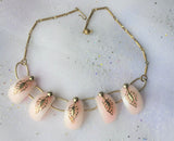 LOVELY Vintage Necklace,PINK Lucite and Gold Tone Metal Necklace, Mid Century Necklace,Collectible MCM Jewelry