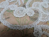 BEAUTIFUL Antique PRINCESS Lace Applique, Victorian, Edwardian, Large Applique, Creamy white Lace,Netted Lace Wedding Gown,Collectible Lace
