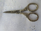BEAUTIFUL Antique Birks Sterling Silver Scissors, Repousse Silver Sewing Needlework Scissors,Vanity Items,Collectible Vintage Scissors