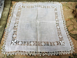 AMAZING Antique DrawnThread Lace Hankie BRIDAL WEDDING Handkerchief Hanky,Tatted Lace,Beautiful workmanship  Bridal Wedding Something Old