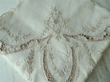 GORGEOUS Vintage MADEIRA Fancy Embroidered Lace Tablecloth, Stunning Hand Work , Fine Dining Tea Table Linens, Luxury Vintage  Linens