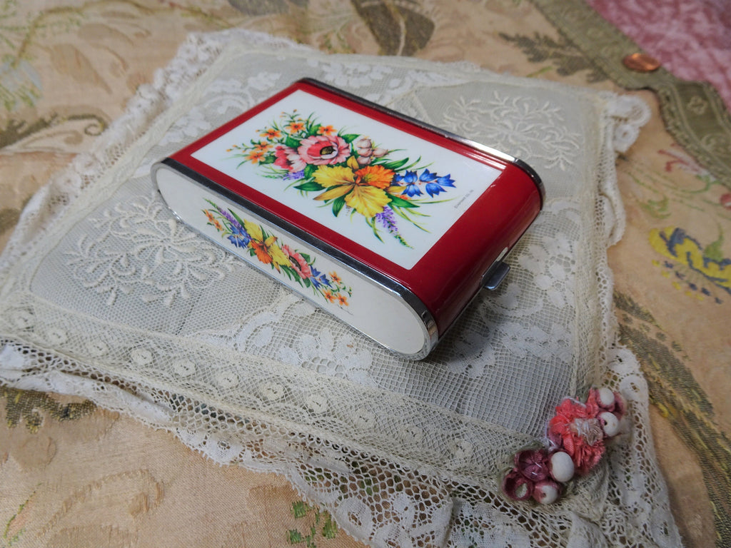 RARE Vintage Musical Powder Compact,Combination Cigarette Case,Dandy Mate Silvia,Music Box,Cigarette Holder,Collectible Powder Compacts