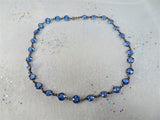 SPARKLING Antique Blue Cut Crystal Bead Necklace,Gorgeous Glittering High Quality Crystal Necklace,Day Evening or Bridal Jewelry
