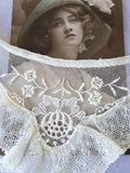 BEAUTIFUL Victorian Lace ,Lovely Netted Lace Panel, Perfect For Dolls Fine Heirloom Sewing,Collectible Vintage Lace