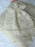 LOVELY Antique Wedding Purse ,Hand Crochet Bag, Bridal Drawstring Reticule, Crocheted Purse, Regency Antebellum Downton Abbey Style Wedding