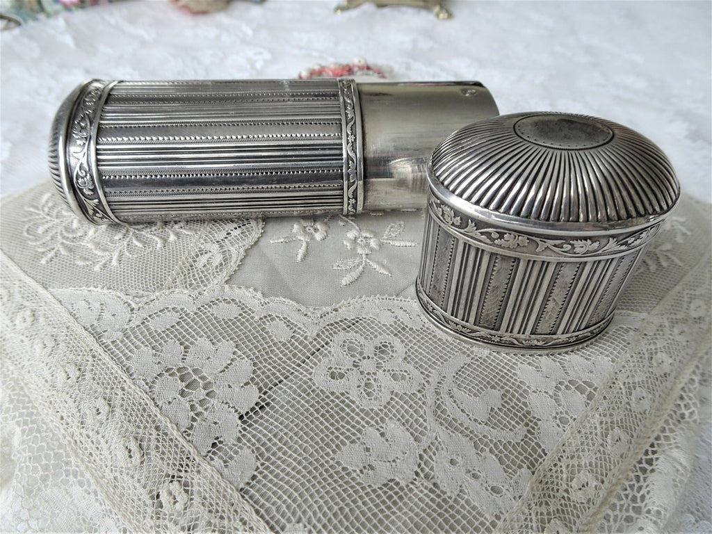 LOVELY Antique French Silver Container, Vanity Item, Message Container, Silver Box,Collectible Silver