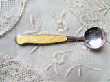 BEAUTIFUL Vintage Danish Yellow Enamel Silver SALT SPOON,Salt Cellar Spoons,Salt Dip Spoon,Collectible Sterling Silver Salt Spoons