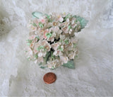 Lovely VINTAGE Millinery Flowers, Pastel Pinks Blue Floral Hat Trim,Bridal, Doll Size,Old Millinery Bouquet of Tiny Flowers, Heirloom Sewing