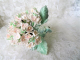 Lovely VINTAGE Millinery Flowers, Pastel Pinks Blue Floral Hat Trim,Bridal, Doll Size,Old Millinery Bouquet of Tiny Flowers, Heirloom Sewing