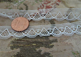 GORGEOUS Antique French Lace,Cotton Trim,Intricate Pattern 36 inches,Dolls,Christening Gowns,Bridal Heirloom Sewing,Collectible Lace