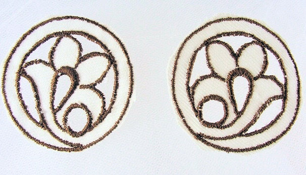 Lovely 1920s ART DECO Embroidered  Pair Cutwork Floral Appliques Great For Hats Bags Flapper Head Bands Dresses Downton Abbey Era