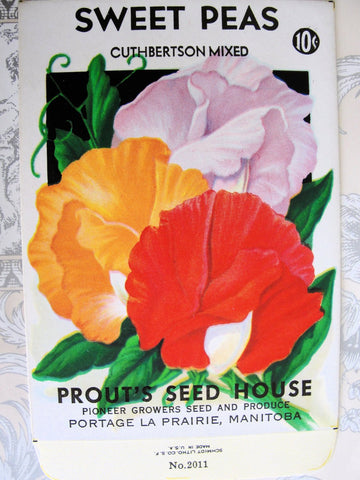 1930s COLORFUL Floral Vintage Seed Packet Perfect to Frame or For Weddings, Crafts Scrapbooking , Farmhouse , French Country Cottage Decor