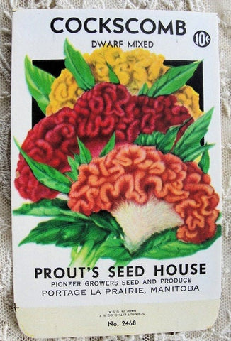 Antique SEED PACKET Colorful Flowers Suitable To Frame Cottage Chic, Scrapbooking Crafts,Place Cards Weddings,Farmhouse French Country Decor