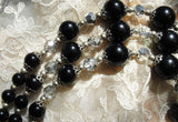 Vintage 50s AMAZING Multi Strand Bead and Cut Crystal Necklace Day or Evening Quality Costume Jewelry