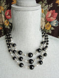 Vintage 50s AMAZING Multi Strand Bead and Cut Crystal Necklace Day or Evening Quality Costume Jewelry