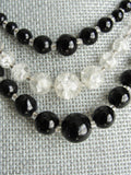 STUNNING Vintage 30s ART DECO Crackle Glass Bead Necklace  Flapper Evening Wear High Quality Costume Jewelry