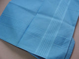 Vintage 50s Elegant Mens Gentlemens Handkerchief Baby Blue Cotton Hankie Never Used Hanky Great Gift For That Special Man