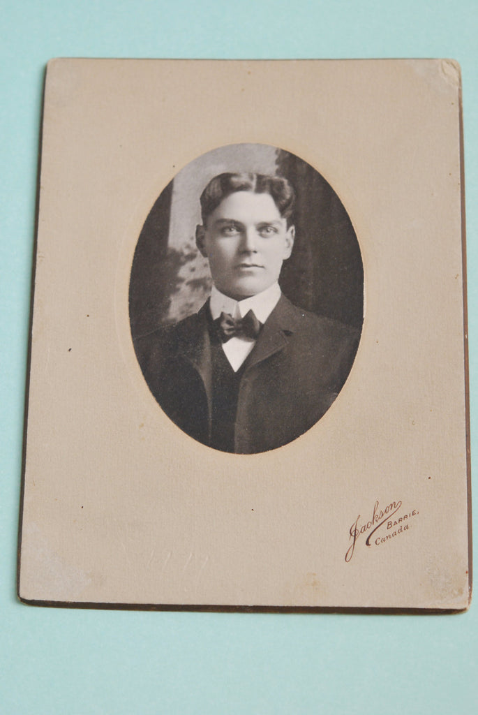 Antique Photograph Young Dandy Man Photographer Signed Jackson Great For Scrapbooking Collage Etc
