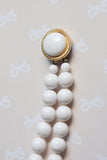 1950s Lovely Two Strand Vintage White Milk Beaded Bracelet Fancy Clasp Costume Jewelry