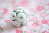 Vintage white cluster screw back earrings