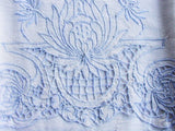 MADEIRA Vintage Pair of  Cutwork Fancy Cotton PILLOWCASES Baby Blue Embroidery Scrolling Flowers Cottage Chic Romantic Decor Bridal Gift