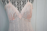 GORGEOUS 50s Early 60s Vintage Femme Fatale PINK Full Slip Lingerie Pin Up Sexy Liz Taylor Style Trousseau Quality Under Garment