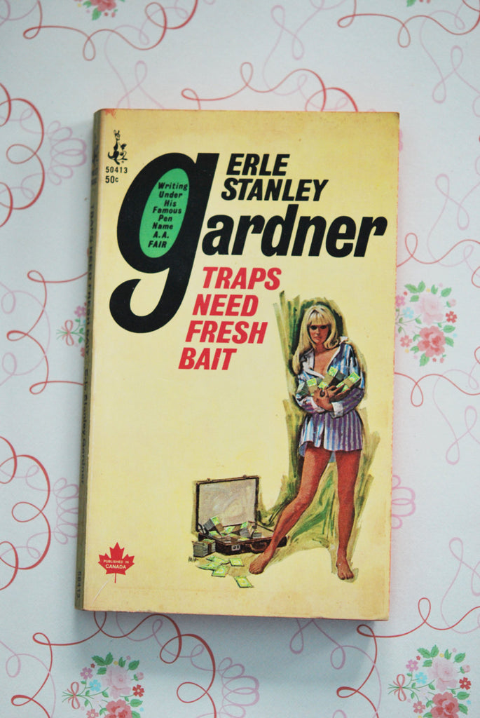 1960s A.A. Fair pulp fiction novel Traps Need Fresh Bait pocketbook vintage retro thriller mystery book
